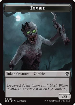 Image of Zombie (0007) // Zombie (0003) Double-Sided Token (DRC-7 // 3) - Commander: Aetherdrift