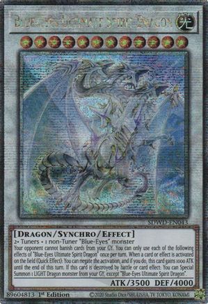 Image of Blue-Eyes Ultimate Spirit Dragon (Quarter Century Secret Rare) (SDWD-EN043) - Structure Deck: Blue-Eyes White Destiny 1st Edition
