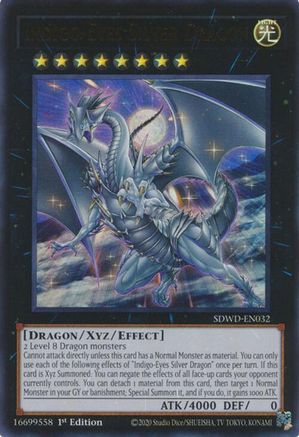Image of Indigo-Eyes Silver Dragon (SDWD-EN032) - Structure Deck: Blue-Eyes White Destiny 1st Edition