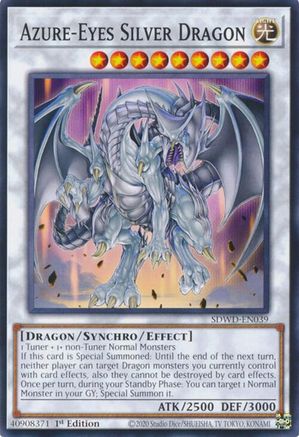 Image of Azure-Eyes Silver Dragon (SDWD-EN039) - Structure Deck: Blue-Eyes White Destiny 1st Edition
