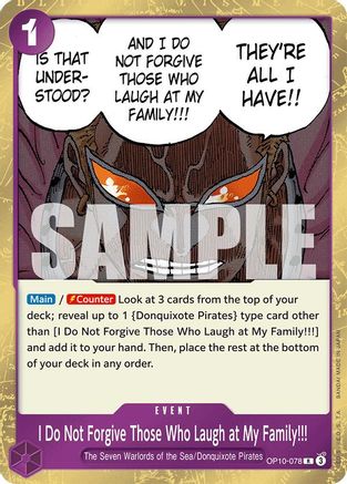 Image of I Do Not Forgive Those Who Laugh at My Family!!! (OP10-078) - Royal Blood Foil