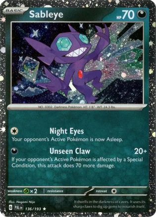 Image of Sableye (Cosmos Holo) 136/193  - Holofoil Miscellaneous Cards & Products - Rare
