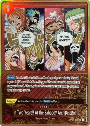 Image of In Two Years!! At the Sabaody Archipelago!! (One Piece Japanese Version 2nd Anniversary Set) (OP01-030) - One Piece Promotion Cards Foil