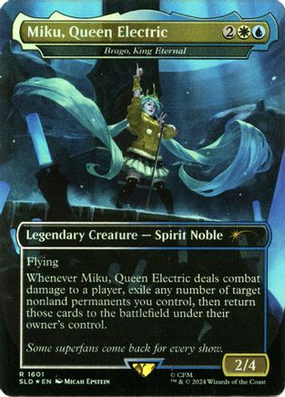 Image of Miku, Queen Electric - Brago, King Eternal (Rainbow Foil) (SLD-1601) - Secret Lair Drop Series Foil