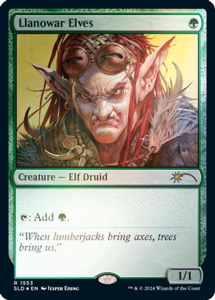 Image of Llanowar Elves (1553) (Rainbow Foil) (SLD-1553) - Secret Lair Drop Series Foil
