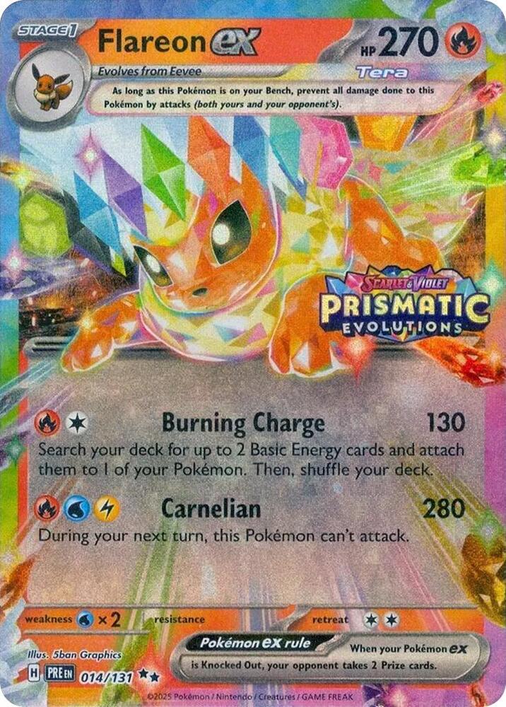 * Flareon ex - 014/131 (Prismatic Evolutions Stamp) - Miscellaneous Cards & Products (MCAP)