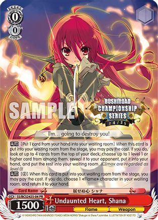 Image of Undaunted Heart, Shana (SS/BCS2425-04 PR) - Bushiroad Event Cards