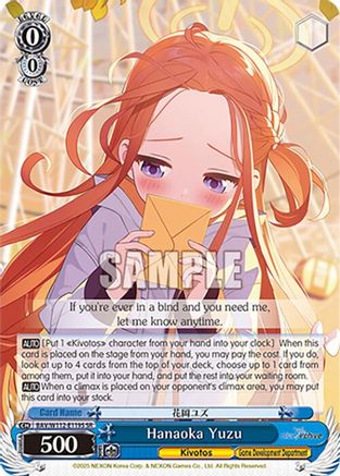 Image of Hanaoka Yuzu (SR) (BAV/W112-E119S SR) - Blue Archive