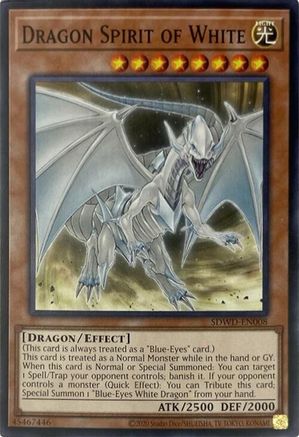 Image of Dragon Spirit of White (Unlimited Misprint) (SDWD-EN008) - Structure Deck: Blue-Eyes White Destiny Unlimited