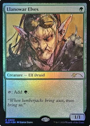 Image of Llanowar Elves (0800) (Rainbow Foil) (SLD-800) - Secret Lair Drop Series Foil
