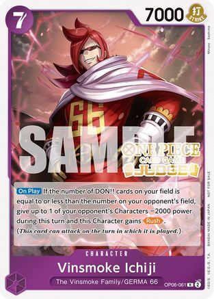 Image of Vinsmoke Ichiji (Judge Pack Vol. 5) (OP06-061) - One Piece Promotion Cards Foil