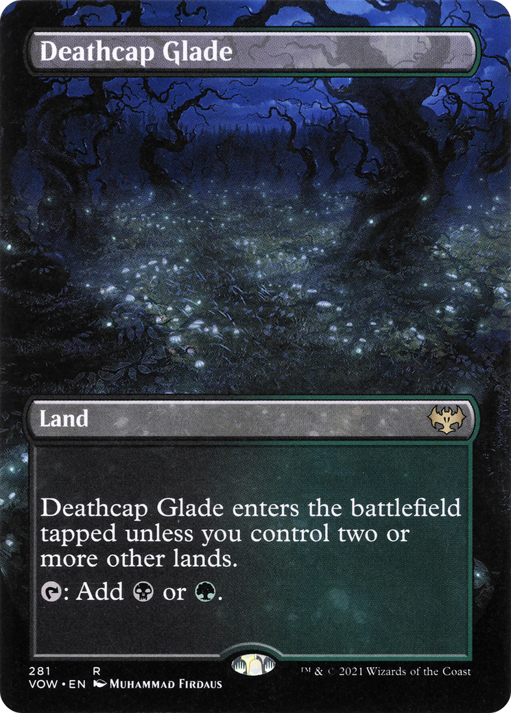 Image of Deathcap Glade (Borderless) (VOW-281) - Innistrad: Crimson Vow (Borderless) Foil