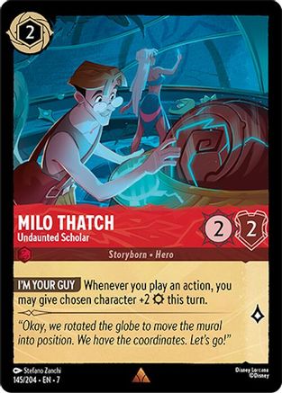 Image of Milo Thatch - Undaunted Scholar (145/204) - Archazias Island Cold Foil