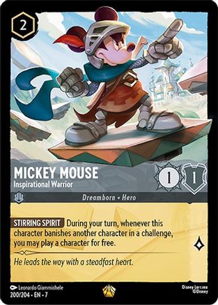 Image of Mickey Mouse - Inspirational Warrior (200/204) - Archazias Island Cold Foil