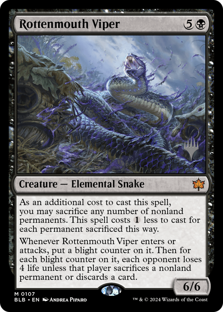Image of Rottenmouth Viper (PPBLB-107) - Bloomburrow Promos Foil