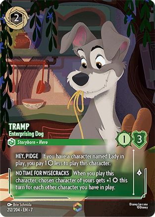 Image of Tramp - Enterprising Dog (Enchanted) (212/204) - Archazias Island Holofoil