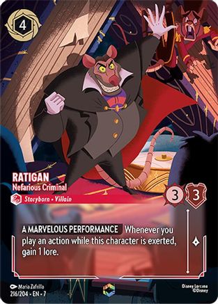 Image of Ratigan - Nefarious Criminal (Enchanted) (216/204) - Archazias Island Holofoil