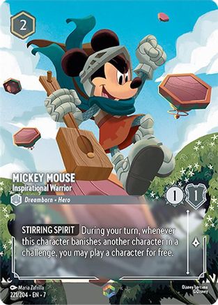 Image of Mickey Mouse - Inspirational Warrior (Enchanted) (221/204) - Archazias Island Holofoil