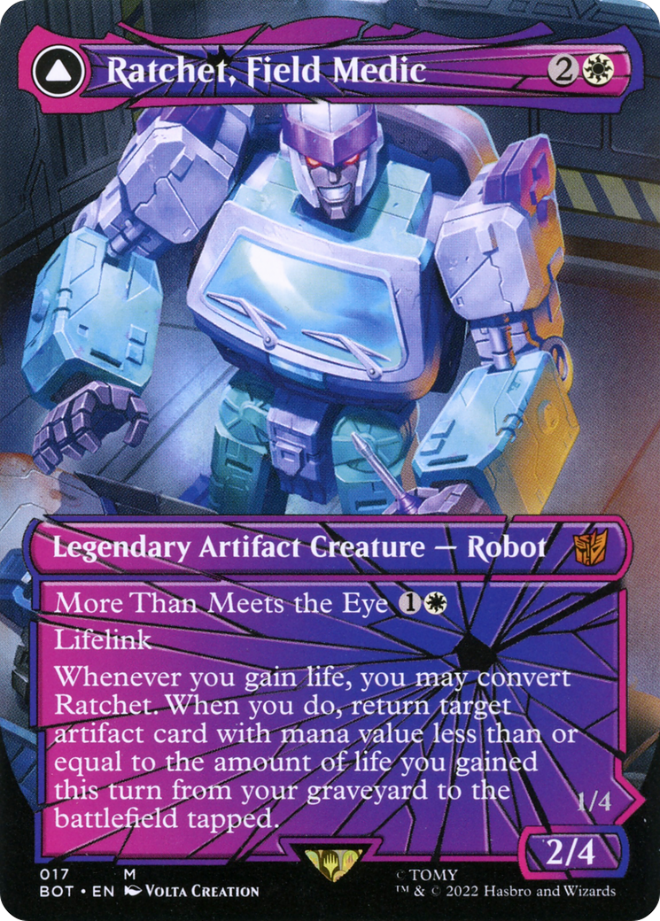 Image of Ratchet, Field Medic (Shattered Glass) (BOT-017) - Transformers: (convertdfc, shatteredglass) (Borderless) Foil
