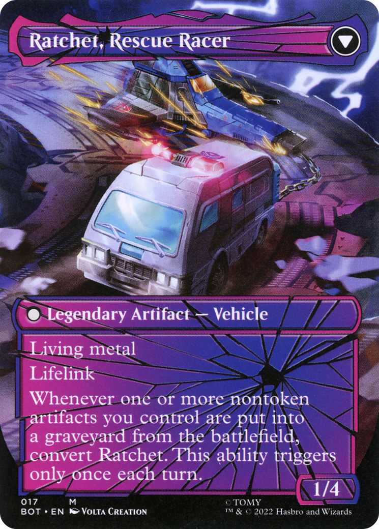Image of Ratchet, Field Medic (Shattered Glass) (BOT-017) - Transformers: (convertdfc, shatteredglass) (Borderless) Foil