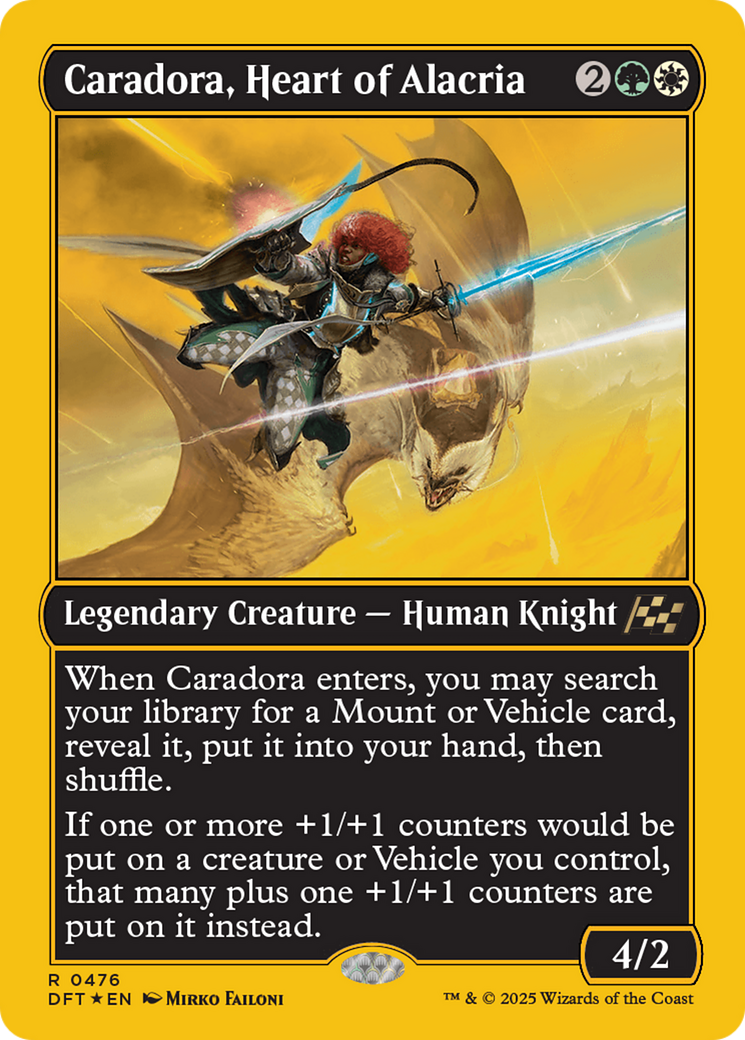 Image of Caradora, Heart of Alacria (First-Place Foil) (DFT-476) - Aetherdrift Foil