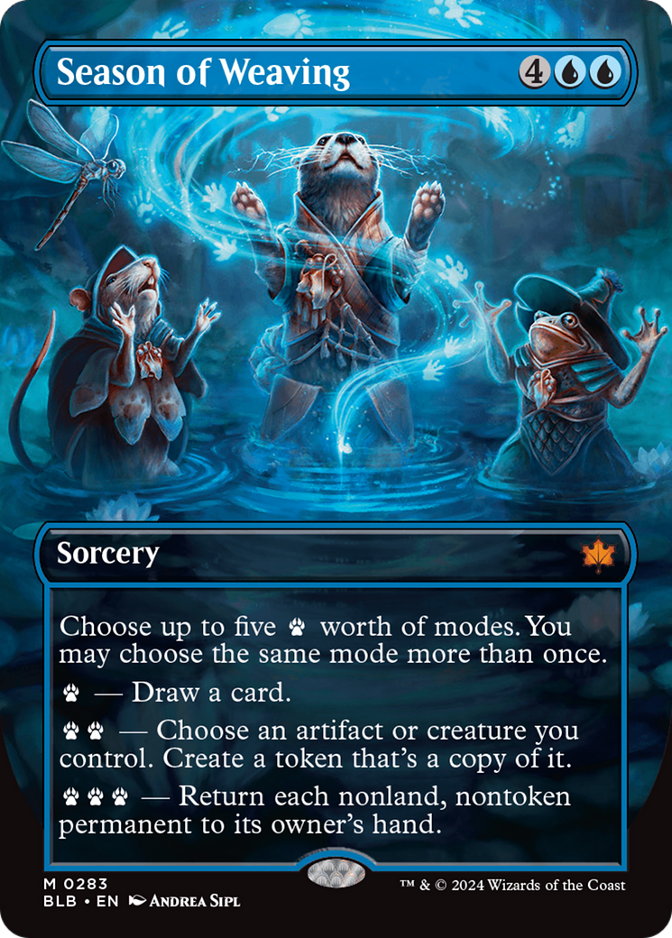 Image of Season of Weaving (Borderless) (BLB-283) - Bloomburrow: (Showcase) (Borderless)