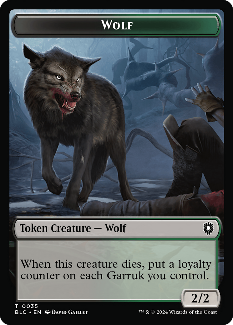 Image of Wolf (TBLC-035) - Bloomburrow Commander Tokens