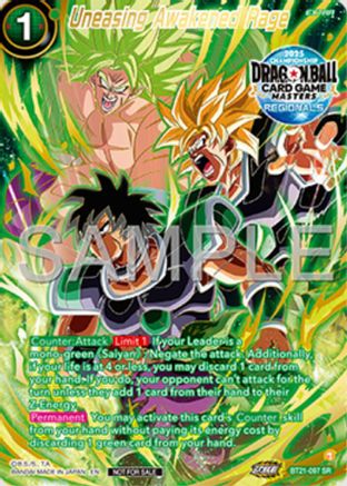 Image of Uneasing Awakened Rage (Alt-Art Card) (BT21-097) - Promotion Cards Foil