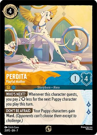 Image of Perdita - Playful Mother (21) - Disney Lorcana Promo Cards Cold Foil