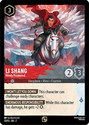 Image of Li Shang - Newly Promoted (22) - Disney Lorcana Promo Cards Cold Foil