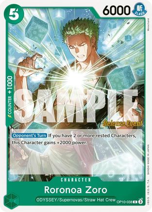 Image of Roronoa Zoro (038) (OP10-038) - Royal Blood Release Event Cards