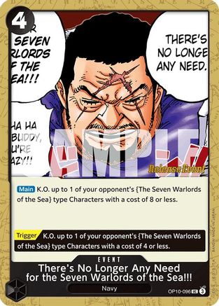 Image of There's No Longer Any Need for the Seven Warlords of the Sea!!! (OP10-096) - Royal Blood Release Event Cards