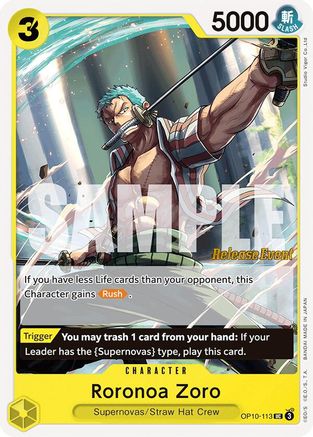 Image of Roronoa Zoro (113) (OP10-113) - Royal Blood Release Event Cards