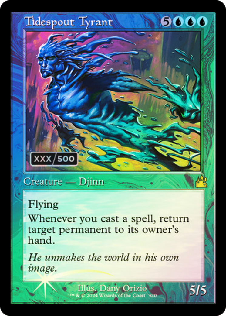 Image of Tidespout Tyrant (Retro Frame) (Serial Numbered) (RVR-320) - Ravnica Remastered Foil