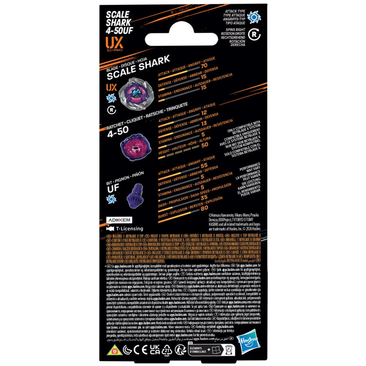 Image of Beyblade X Scale Shark 4-50UF Booster Pack Set