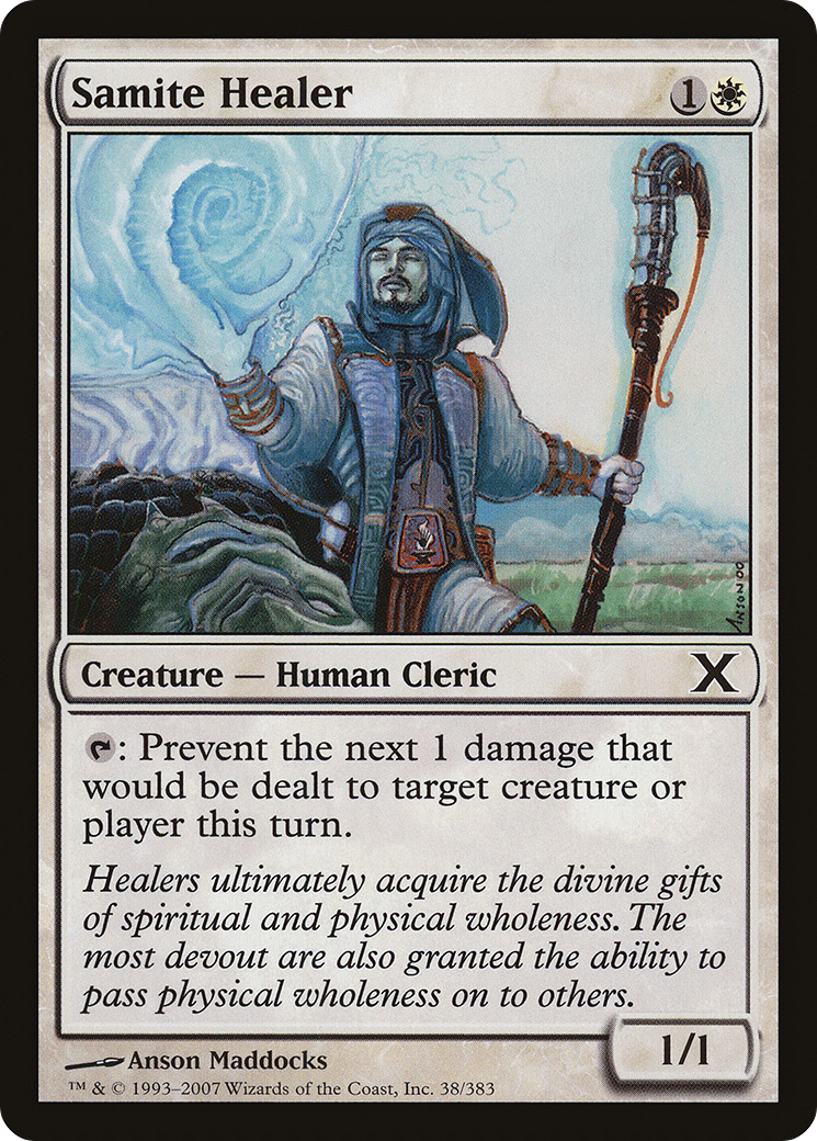 Image of Samite Healer (10E-038) - Tenth Edition Foil