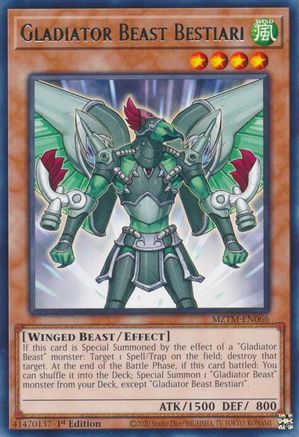 Image of Gladiator Beast Bestiari (MZTM-EN066) - Maze of the Master 1st Edition