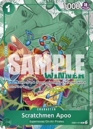 Image of Scratchmen Apoo (Winner Pack 2025 Vol. 2) (EB01-015) - One Piece Promotion Cards Foil