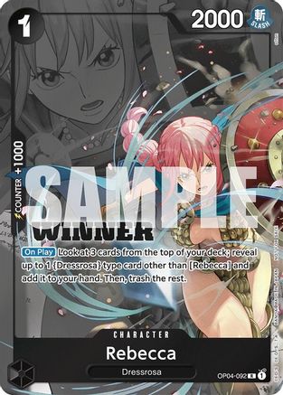 Image of Rebecca (Winner Pack 2025 Vol. 2) (OP04-092) - One Piece Promotion Cards Foil