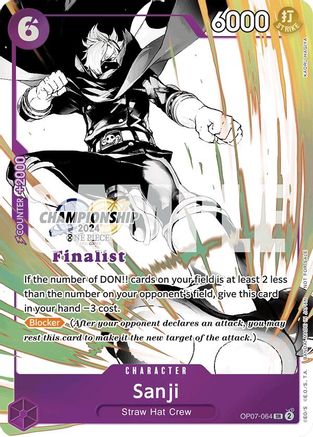 Image of Sanji (Championship 2024 Finalist Card Set Vol. 2) (OP07-064) - One Piece Promotion Cards Foil