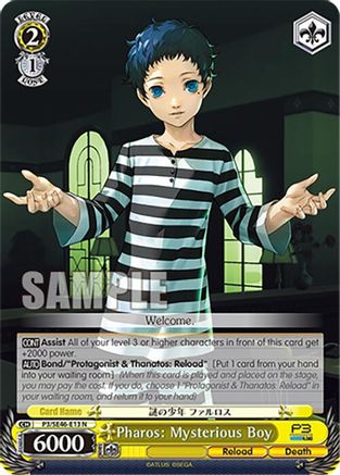 Image of Pharos: Mysterious Boy (P3/SE46-E13N) - Persona 3 Reload Premium Booster