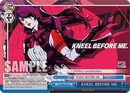 Image of KNEEL BEFORE ME. (P3/SE46-E59N) - Persona 3 Reload Premium Booster