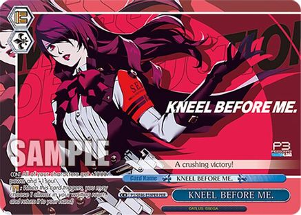 Image of KNEEL BEFORE ME. (PER) (P3/SE46-E59PERPER) - Persona 3 Reload Premium Booster