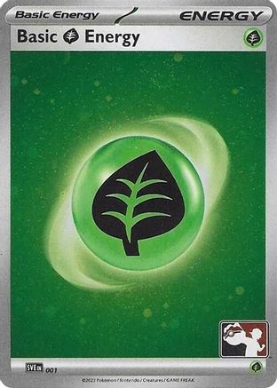 Image of Basic Grass Energy (Cosmos Holo) 001  - Holofoil Prize Pack Series Cards - Common