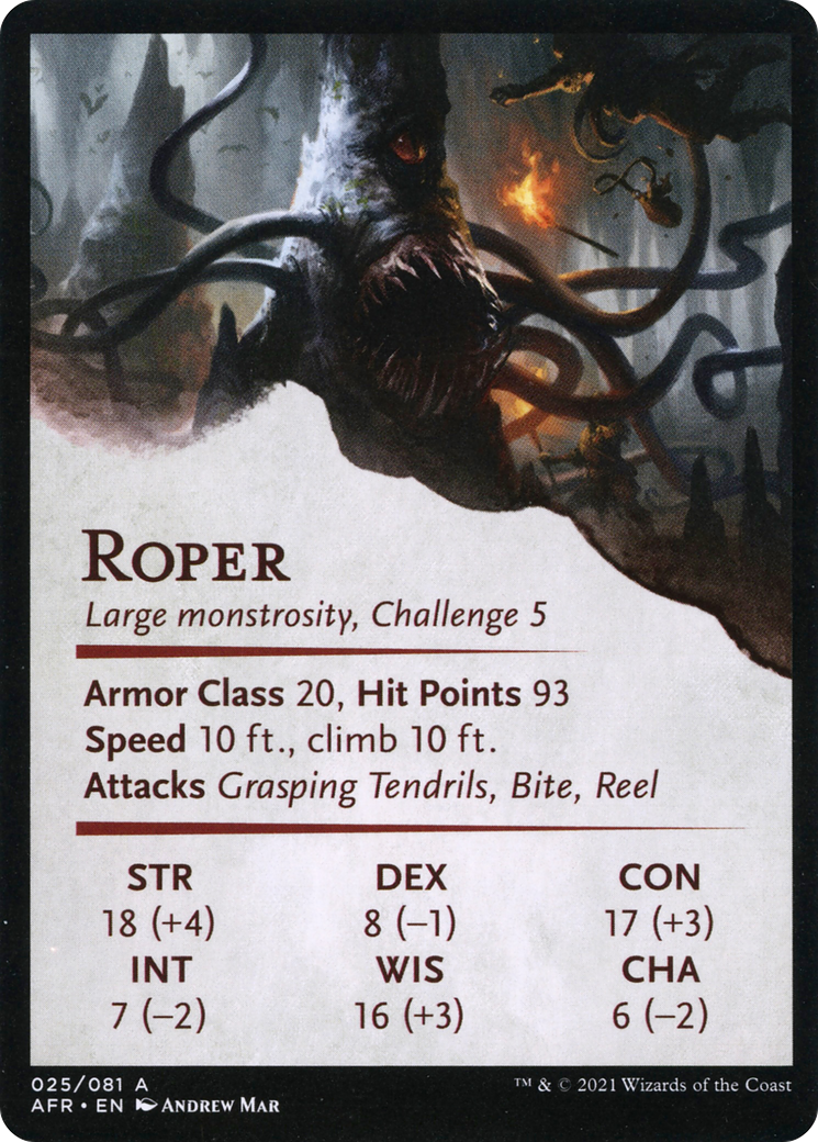 Image of Lurking Roper // Roper (AAFR-025) - Adventures in the Forgotten Realms Art Series (Borderless) Foil