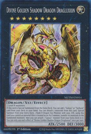 Image of Divine Golden Shadow Dragon Dragluxion (CR) (MZTM-EN014) - Maze of the Master 1st Edition