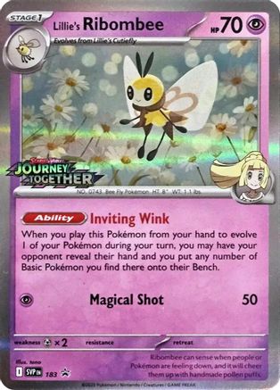 Image of Lillie's Ribombee (Prerelease) 183  - Holofoil SV Scarlet & Violet Promo Cards - Promo