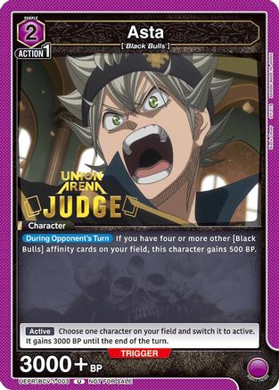 Image of Asta (003) (Judge Pack) (UEPR/BCV-1-003) - Union Arena Promotion Cards Foil