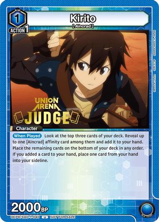 Image of Kirito (040) (Judge Pack) (UEPR/SAO-1-040) - Union Arena Promotion Cards Foil