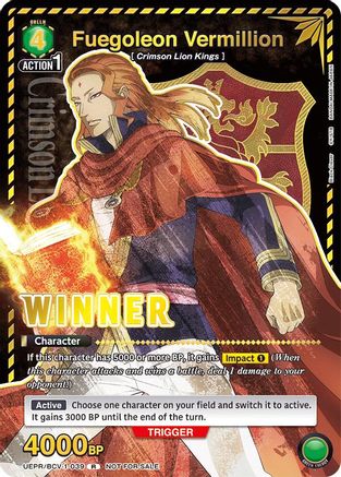 Image of Fuegoleon Vermillion (Winner) (UEPR/BCV-1-039) - Union Arena Promotion Cards Foil